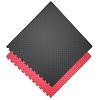 Tatami ad incastro / 100 x 100 x 2.5 cm / Tappetino puzzle per arti marziali / Nero-Rosso