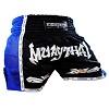 FIGHTERS - Shorts de boxe thai / Elite Pro Muay Thai / Noir-Bleu