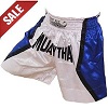 FIGHT-FIT - Muay Thai Shorts / Weiss-Blau / XL