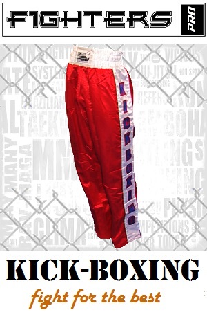 FIGHT-FIT - Kick-Boxing Hosen / Satin / Rot / XS