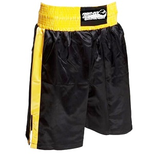 FIGHT-FIT - Short de Boxe / Noir-Jaune / Medium