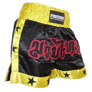 FIGHTERS - Muay Thai Shorts / Schwarz-Gelb / XL