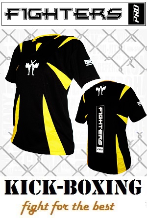 FIGHTERS - Camisa de kick boxing / Competition / Negro / Medium