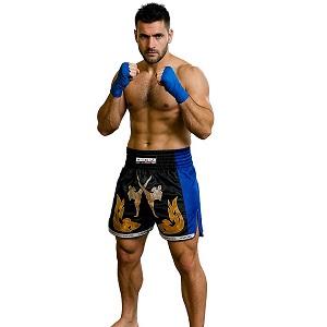 FIGHTERS - Thaibox Shorts / Elite Fighters / Schwarz-Blau / XS