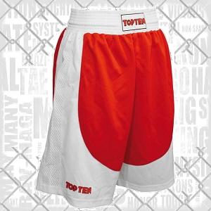 Top Ten - Pantaloncini da boxe da uomo / Rosso-Bianco / Large