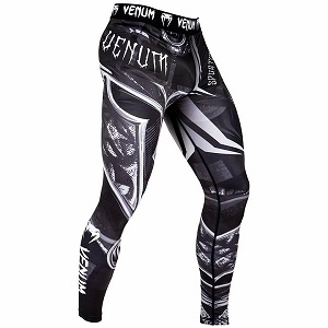 Venum - Pantaloni a compressione / Gladiator 3.0 / Nero-Bianco / Large