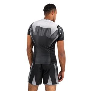 Venum - Rashguard / Adrenaline / Short Sleeve / Schwarz-Silber-Grau / Small