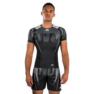 Venum - Rashguard / Adrenaline / Short Sleeve / Schwarz-Silber-Grau / Small