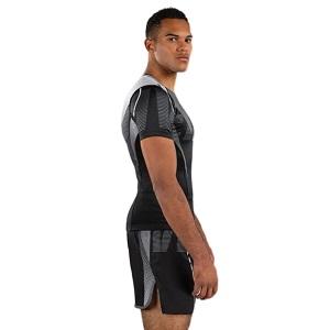 Venum - Rashguard / Adrenaline / Short Sleeve / Schwarz-Silber-Grau / Small