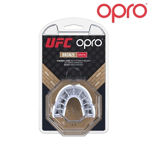 UFC - Protector bucal / OPRO / Blanco-Bronce / Junior (hasta 10 años)