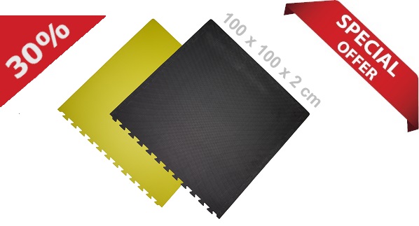 Steckmatten / 100 x 100 x 2.0 cm / Schwarz-Gelb